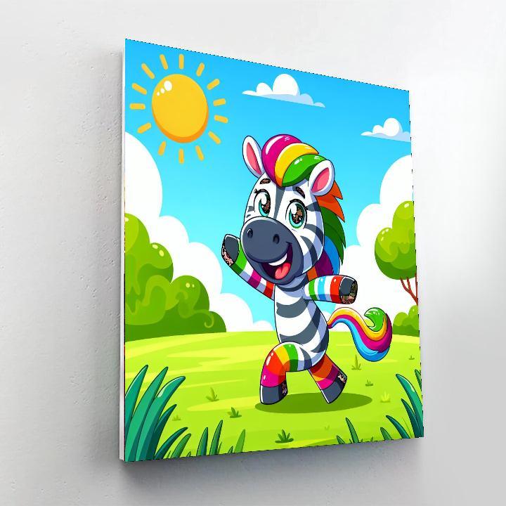 Joyful Zebra Paint By Numbers