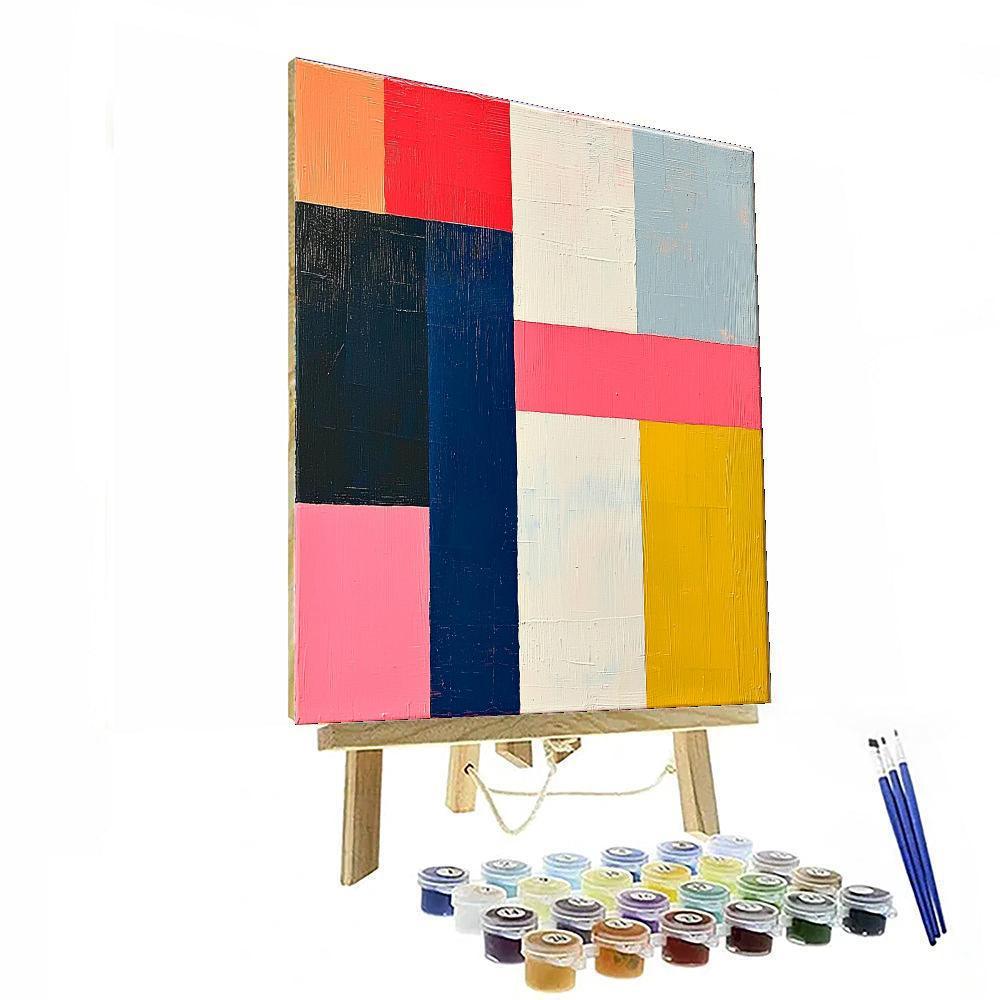 Piet Mondrian Inspired Geometric Rhythms  DIY Paint By Numbers