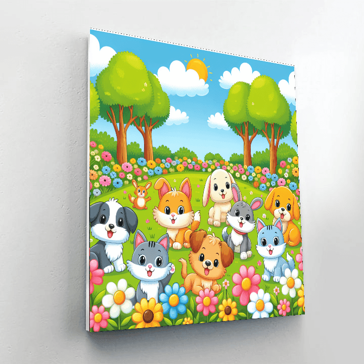 Magical Pet Playground Paint By Numbers Art