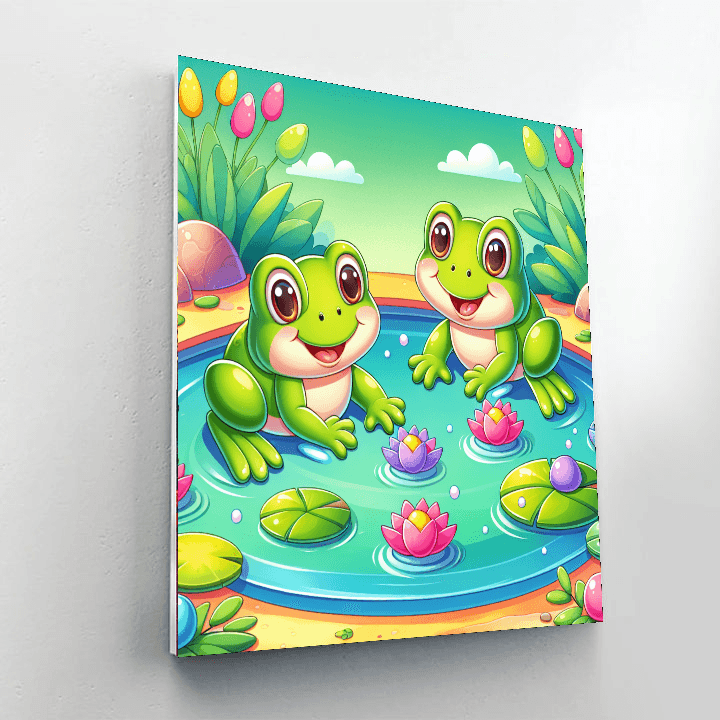 Funky Frog Frolic Number Painting