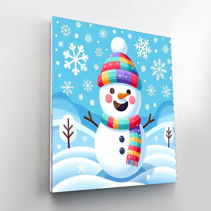 Joyful Snowman Buddy DIY Paint By Numbers