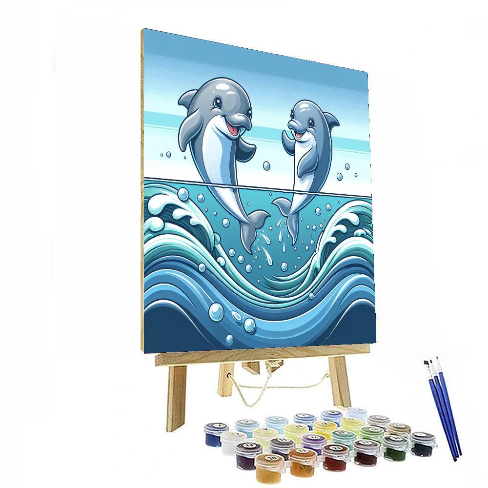 Playful Porpoises Paint By Numbers Art