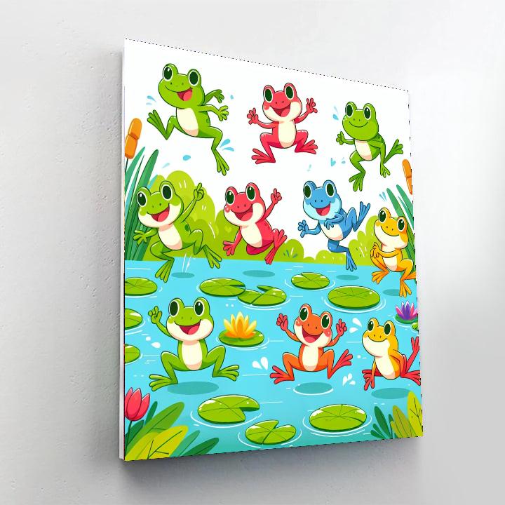 Friendly Frog Leap Paint By Numbers