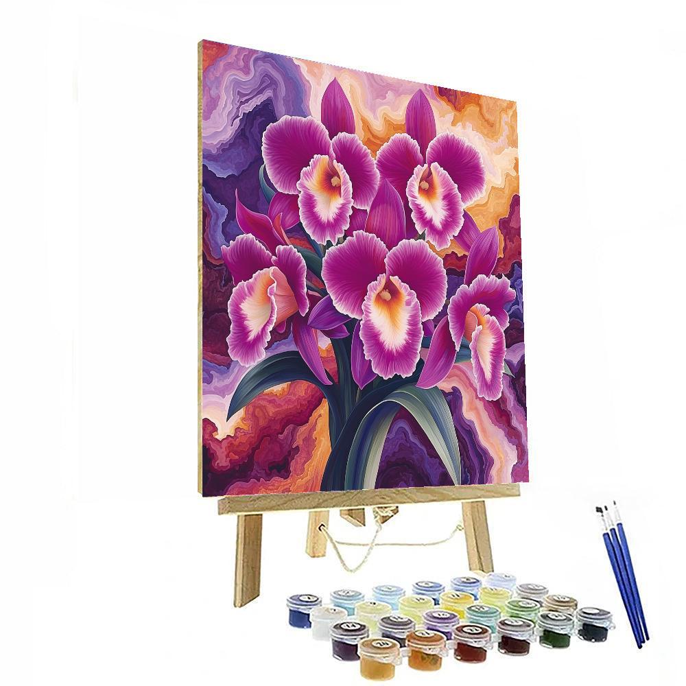 Georgia O'Keeffe Inspired Elegant Orchids  Paint By Number