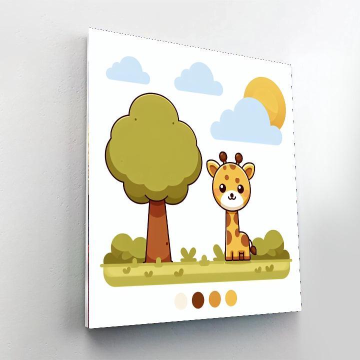 Friendly Giraffe Greeting Paint By Number