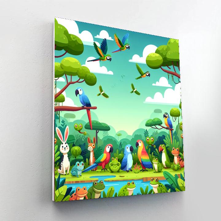 Radiant Rainforest Retreat Paint By Numbers Art