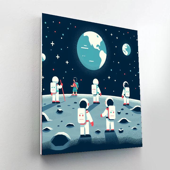 Lunar Exploration Extravaganza Paint By Numbers Art