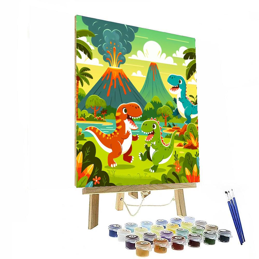 Dinosaur Dreamland Paint By Numbers Art