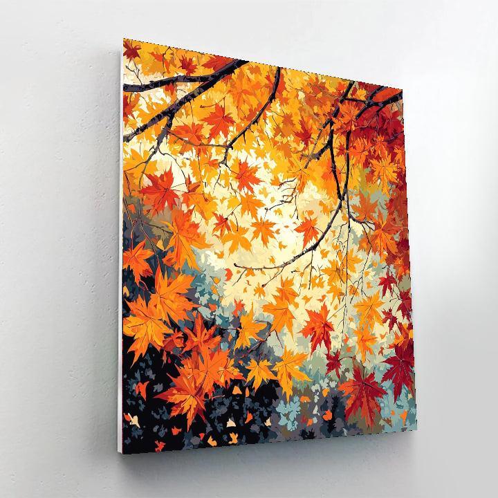 Hiroshige Inspired Whispers Of Autumn Leaves  Paint By Color