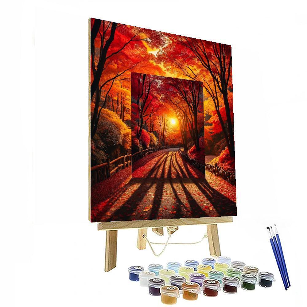 Romantic Autumn Pathway DIY Paint By Numbers