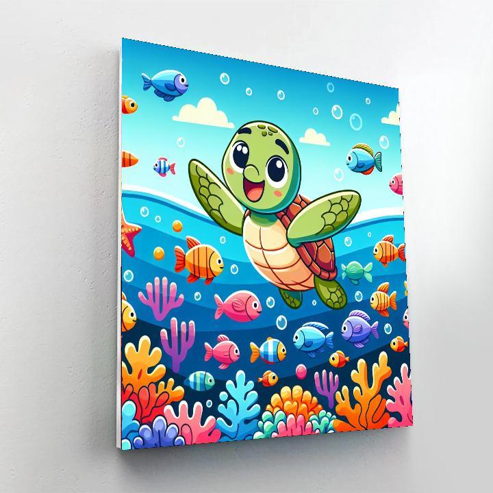 Joyful Sea Turtle Journey Paint By Number