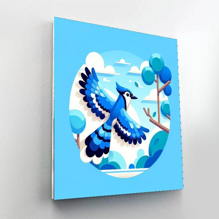 Brilliant Blue Jay Numbered Painting Kits