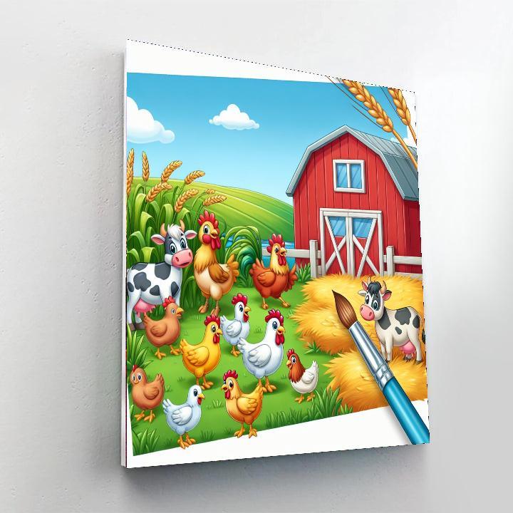 Playful Farmyard Frolic Paint By Numbers