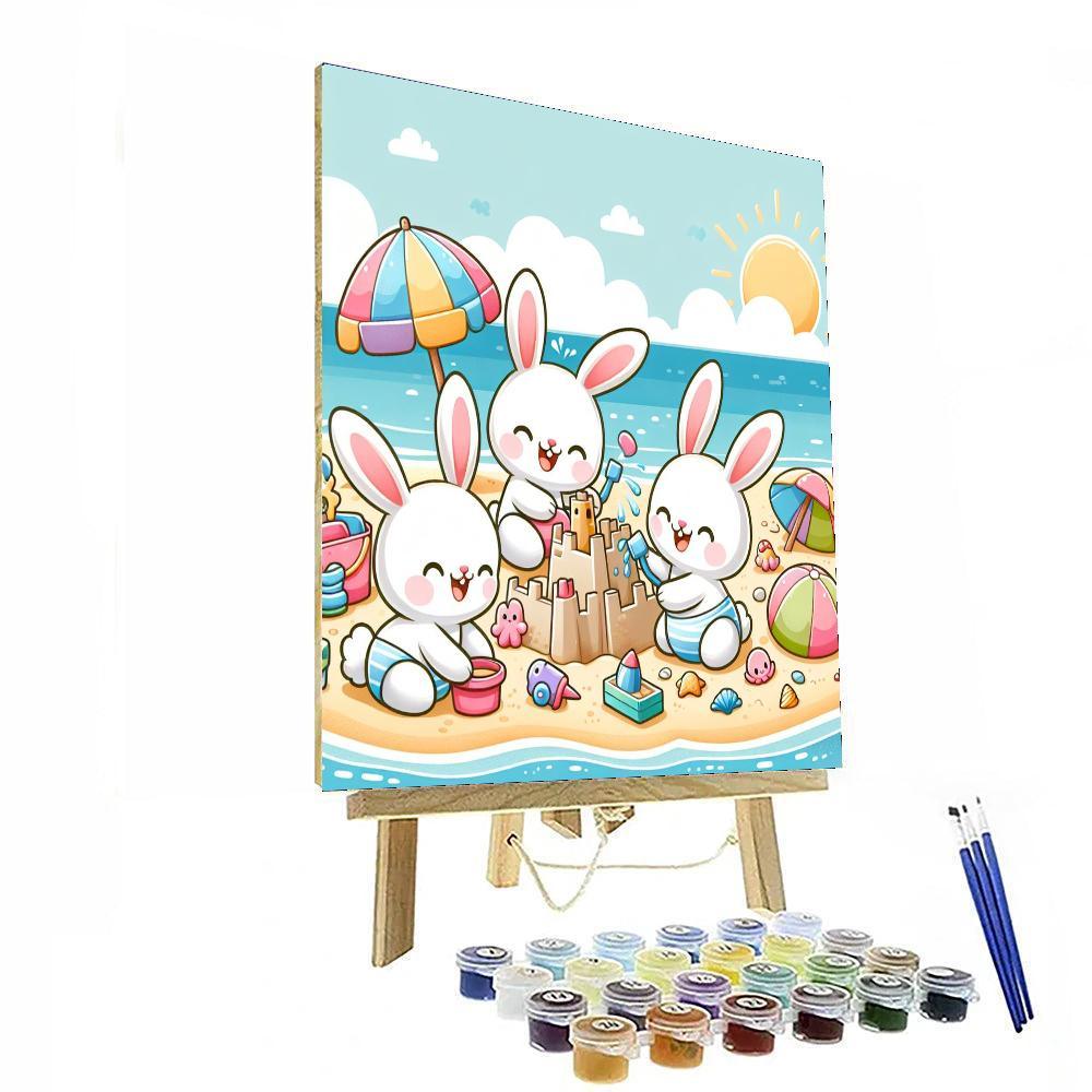 Charming Beach Bunnies Number Painting