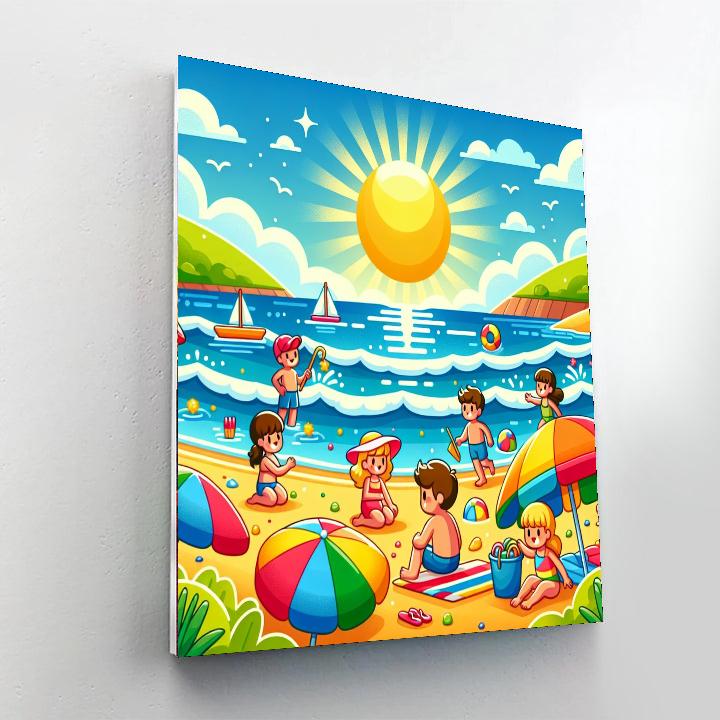 Bright Beach Fun DIY Paint By Numbers