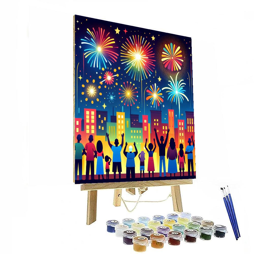Fireworks Celebration Night DIY Paint By Numbers