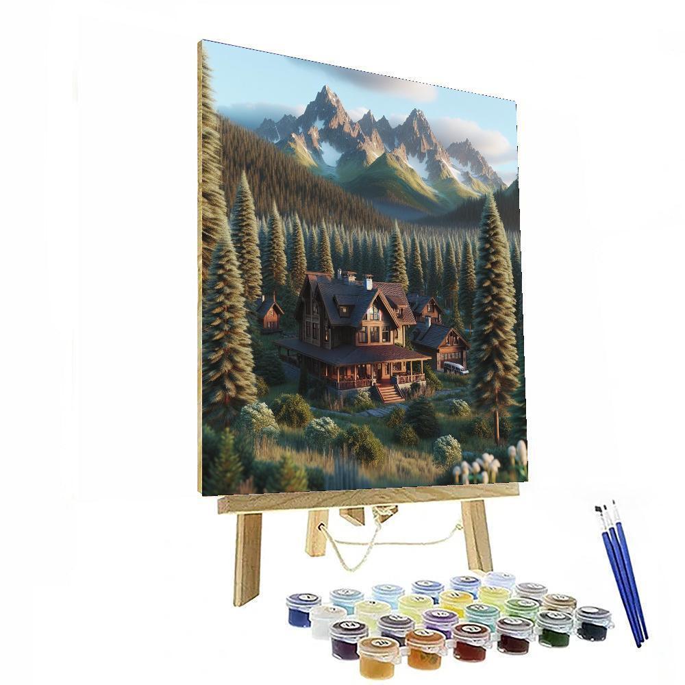 Charming Mountain Lodge DIY Paint By Numbers