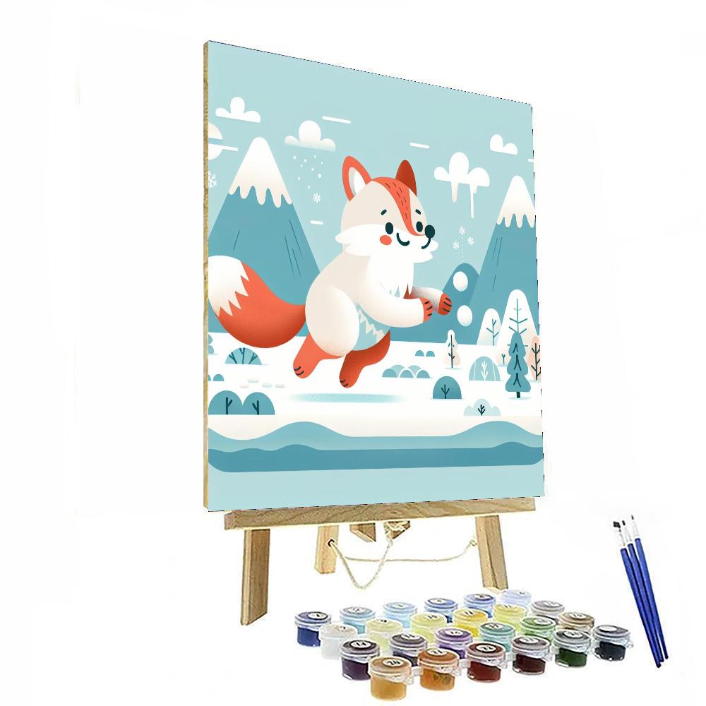 Arctic Fox's Winter Fun Numbered Painting Kits