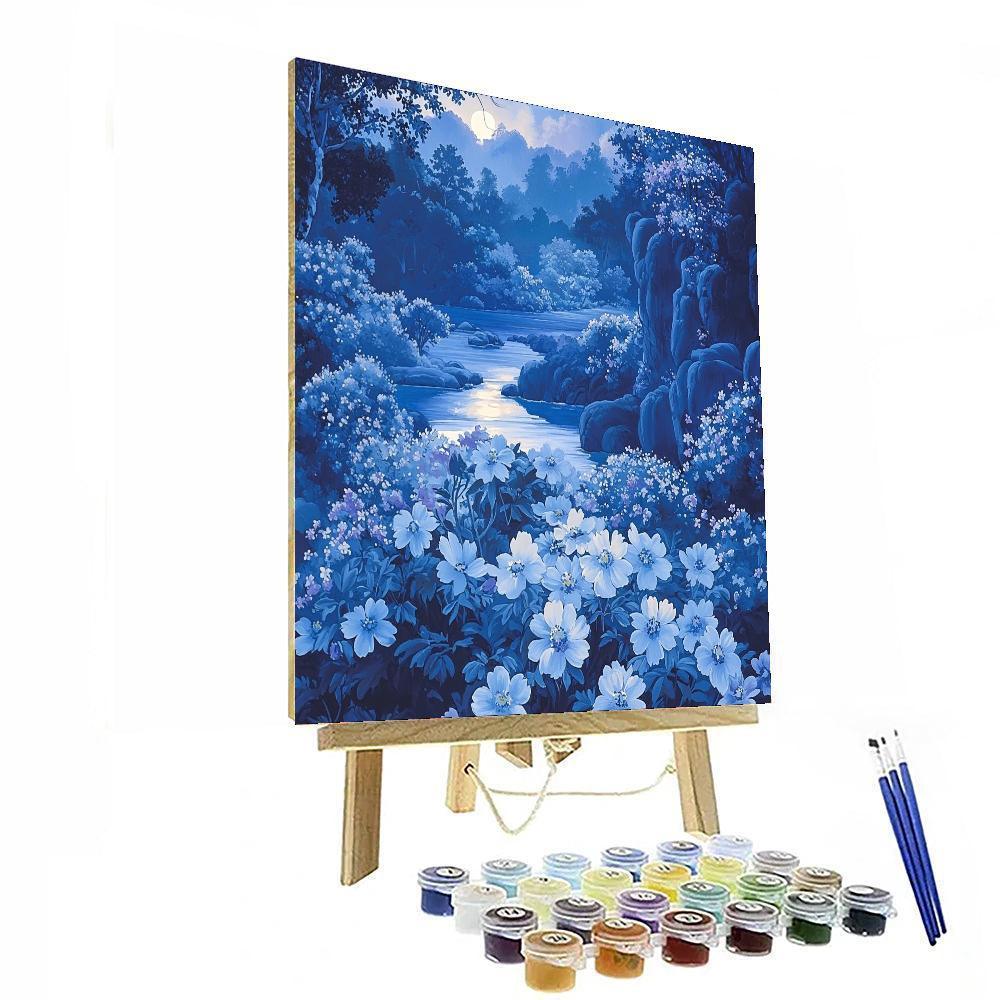 Utagawa Hiroshige Inspired Enchanted Evening Blossoms  Number Painting