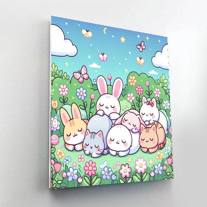 Dreamy Sleepy Animals Numbered Painting Kits