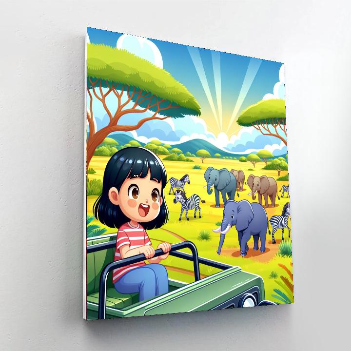 Wildlife Sanctuary Safari Painting Number Kit
