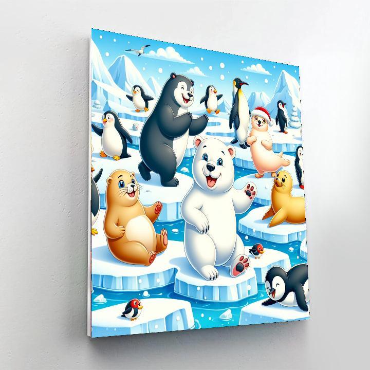 Playful Polar Pals Paint By Numbers