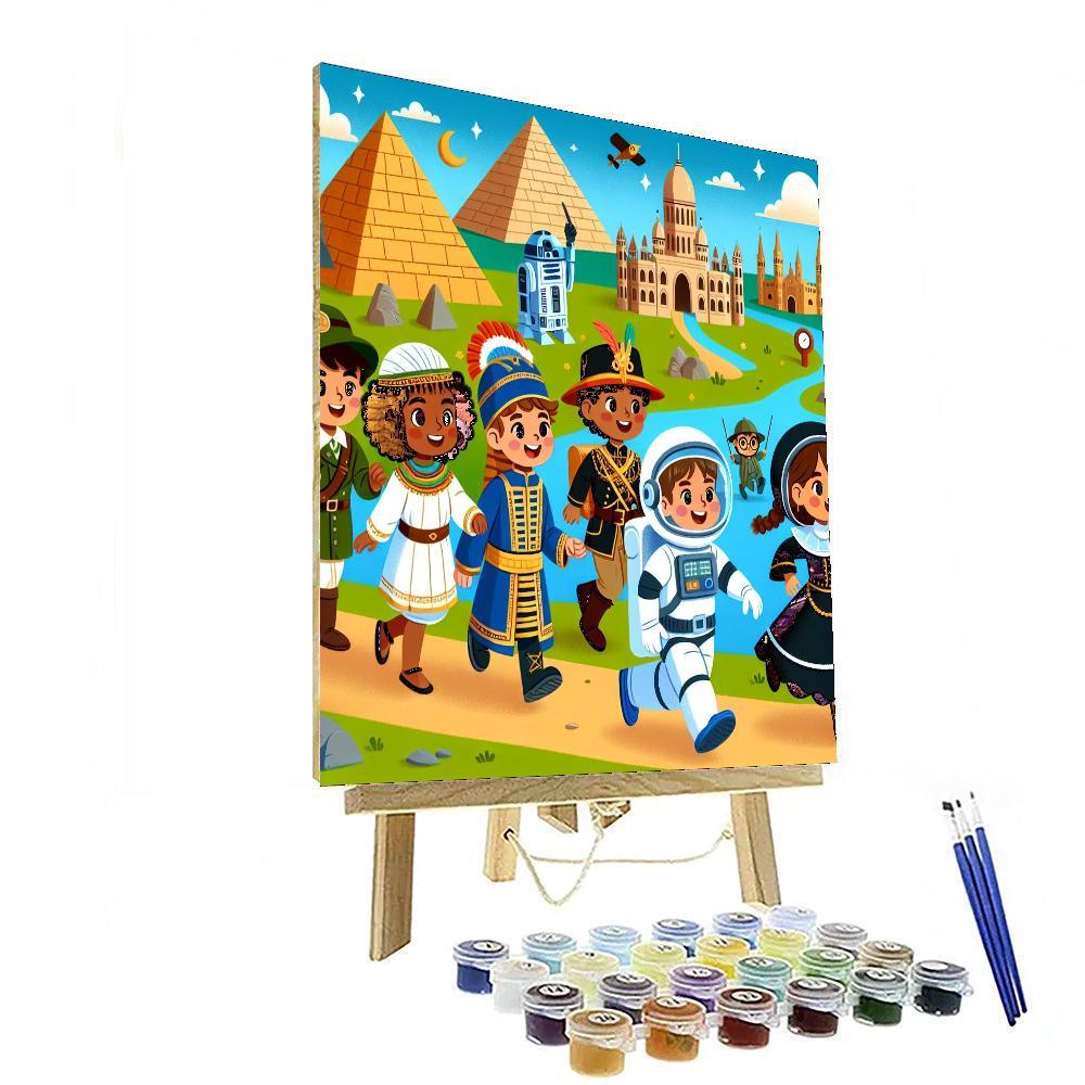 Adventurous Time Travelers Painting Number Kit
