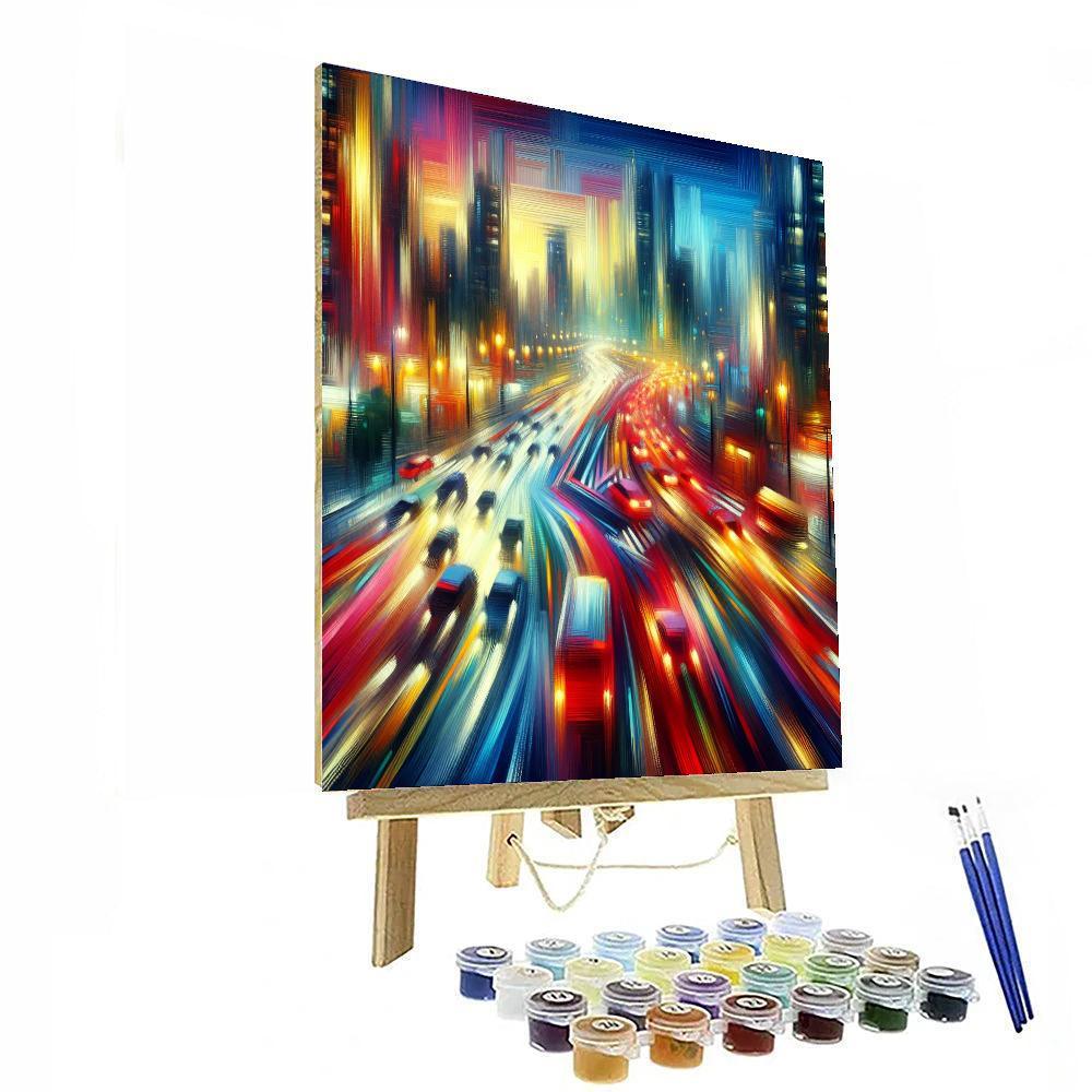 Dynamic City Rush Hour Paint By Number