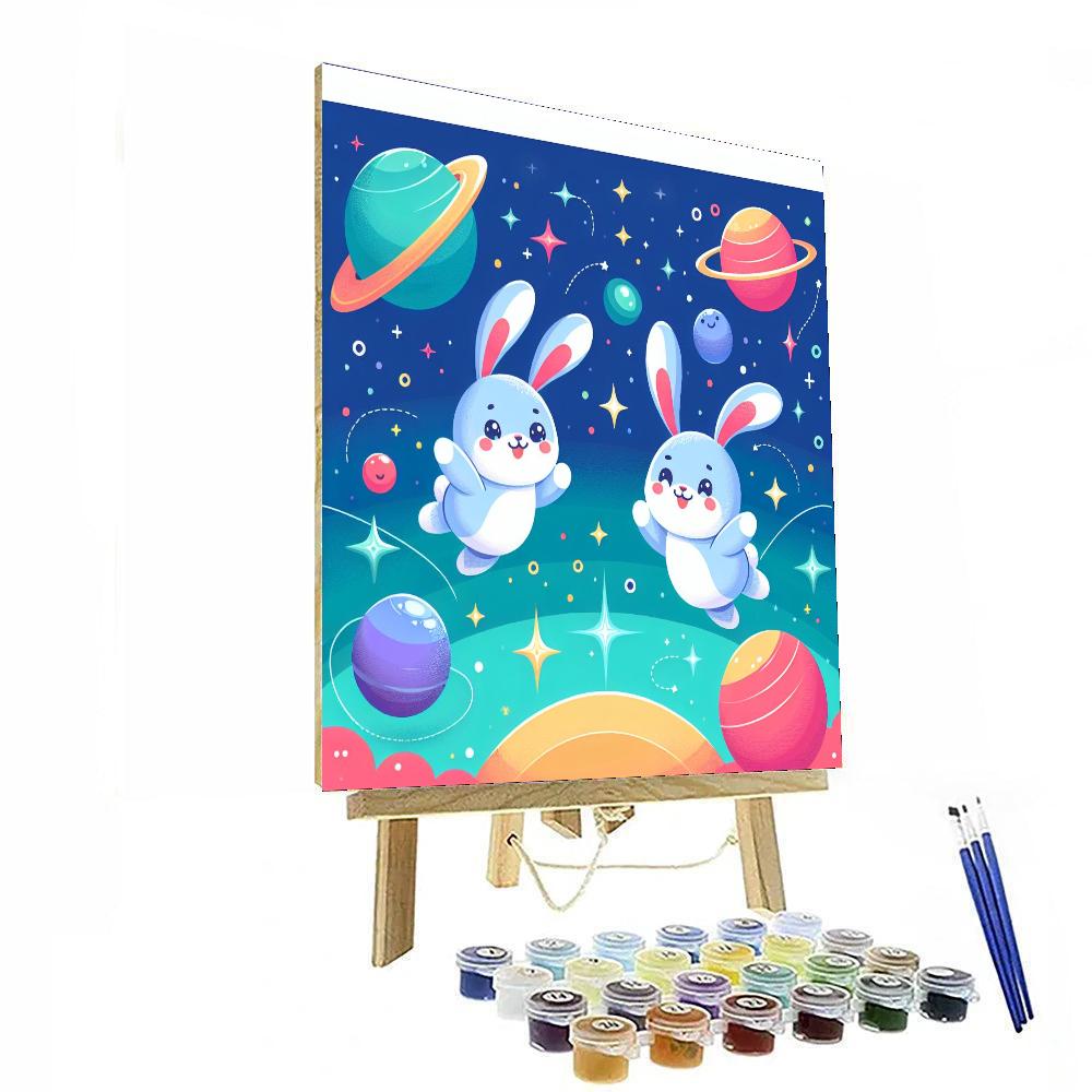 Playful Space Bunnies Paint By Numbers
