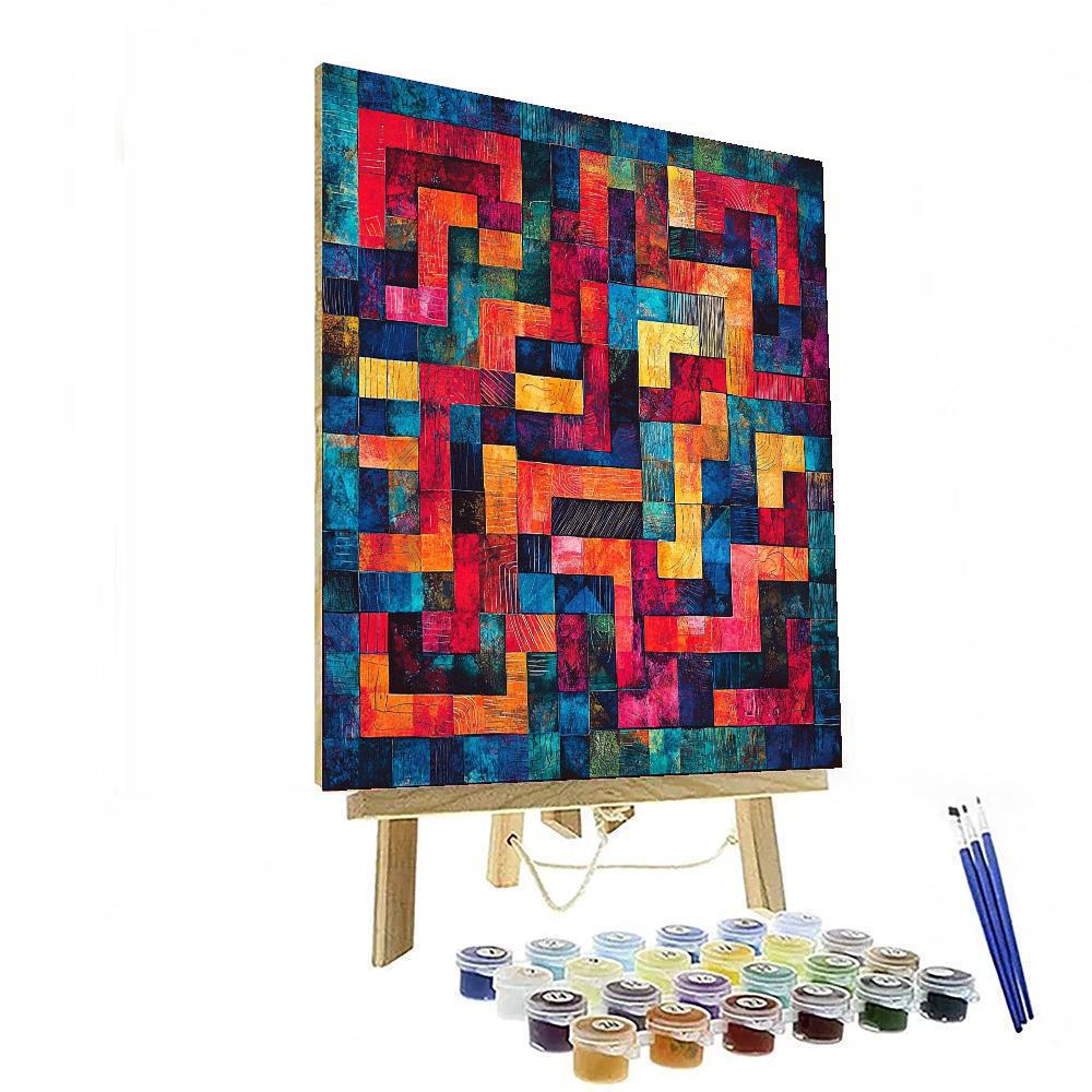 Paul Klee Inspired Colorful Labyrinths  Painting Number Kit
