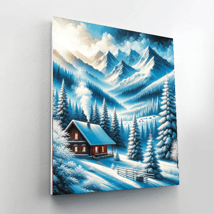 Snowy Mountain Retreat Number Painting