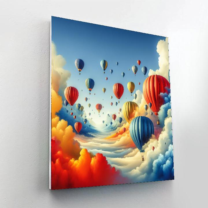 Fanciful Hot Air Balloon Journey Painting Number Kit