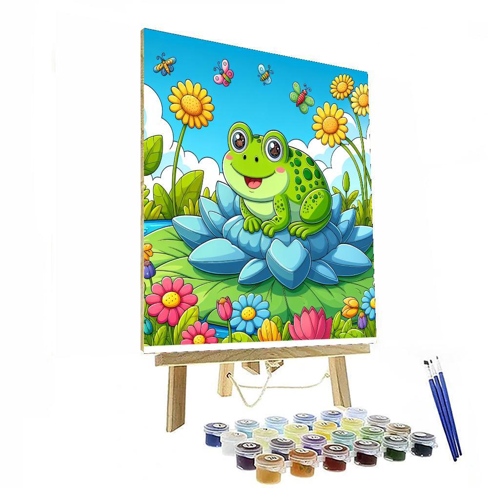 Cheerful Garden Toad Paint By Numbers