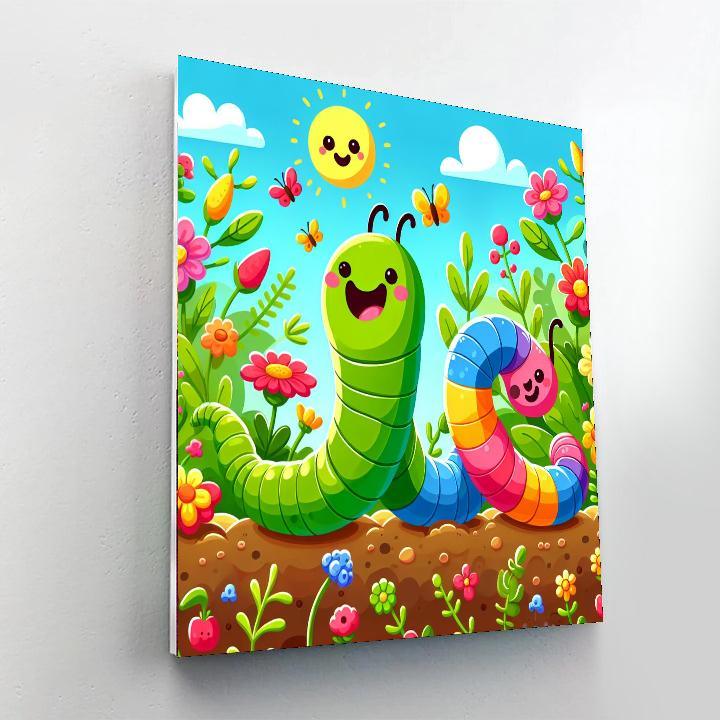 Whimsical Worm Adventure Paint By Number