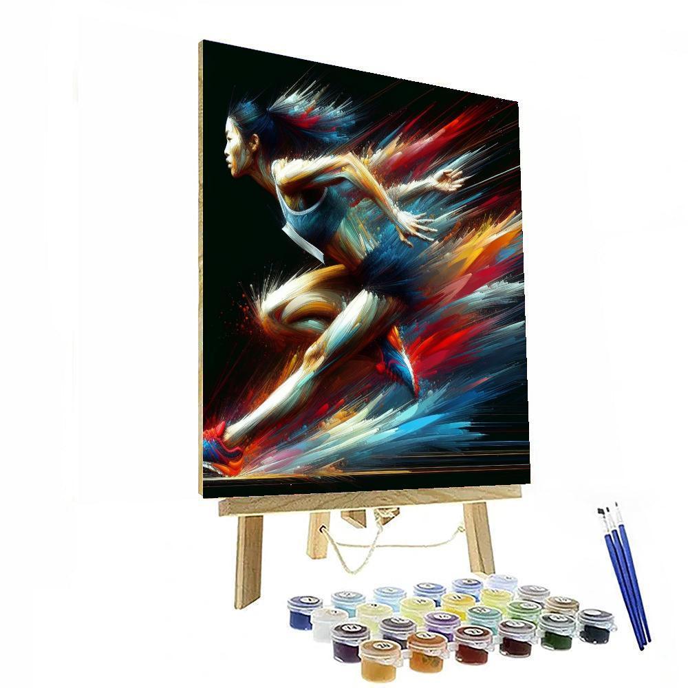 Energizing Sports Motion Number Painting