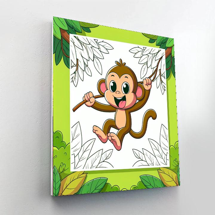 Adventure Jungle Monkey Painting Number Kit