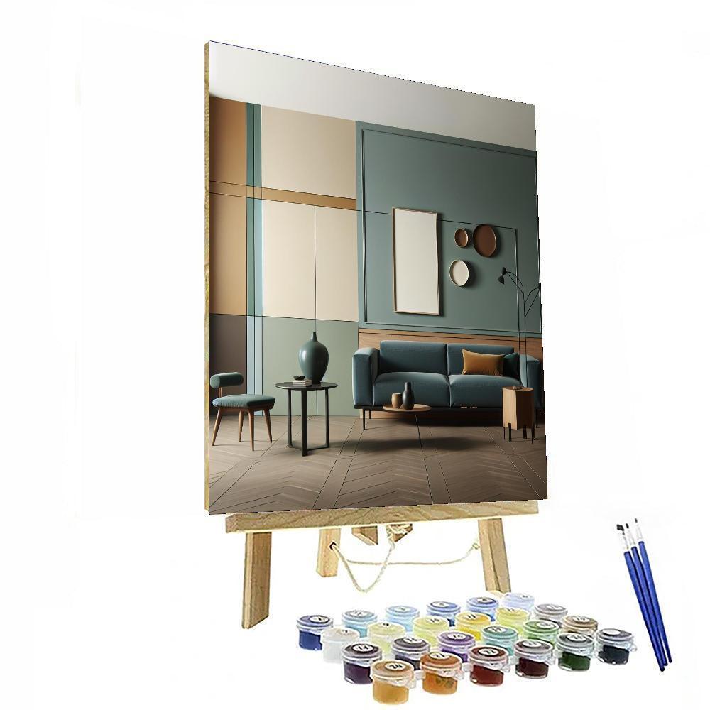 Retro Mid-century Modern Painting Number Kit
