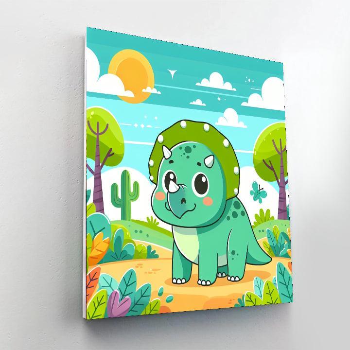 Friendly Triceratops Paint By Numbers Kits