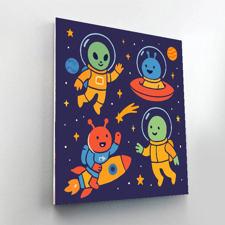 Astronaut Aliens Adventure DIY Paint By Numbers