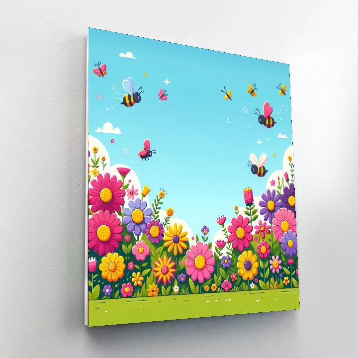Lively Flower Garden Paint By Numbers Art