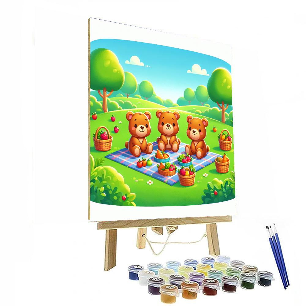 Teddy Bear Picnic Day Paint By Numbers Kits