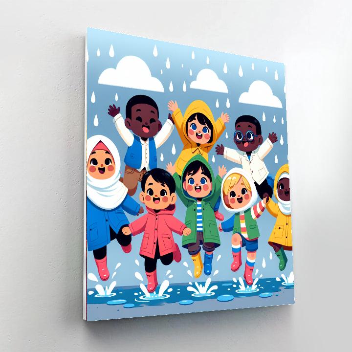 Playful Puddle Jumping DIY Paint By Numbers