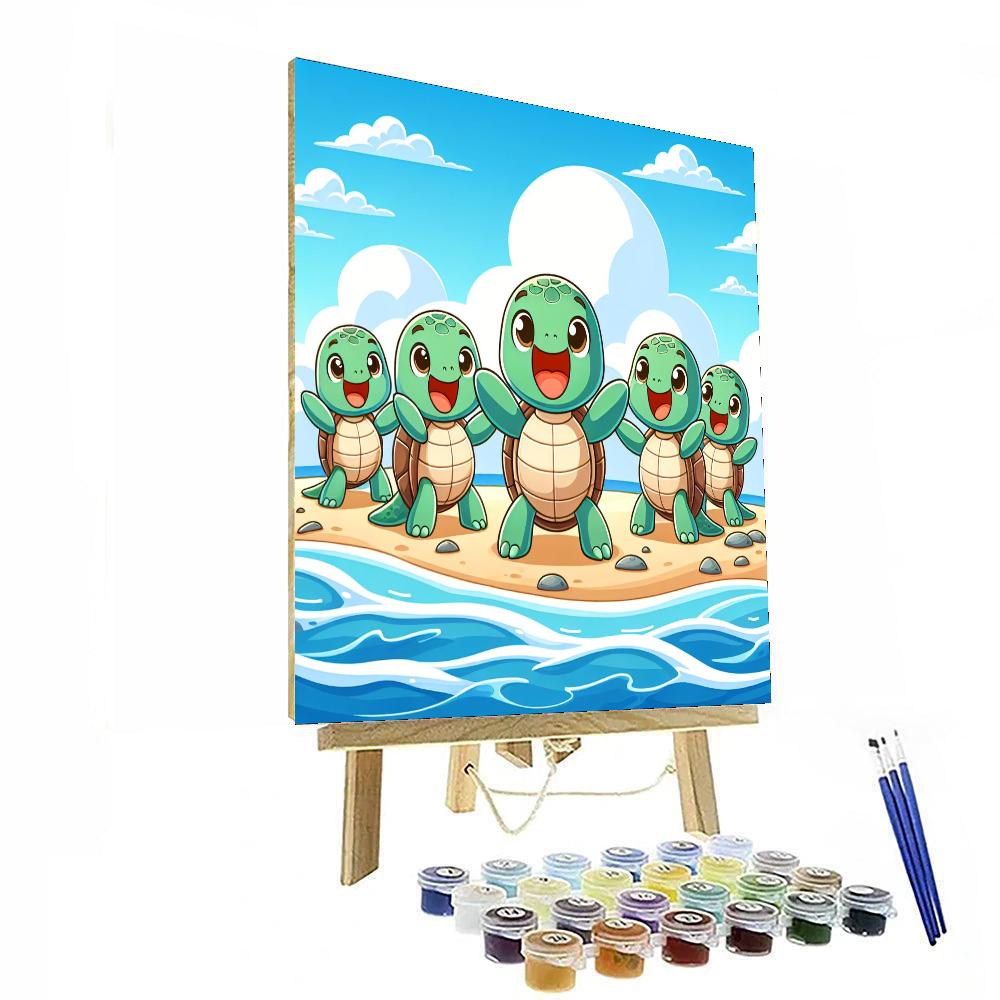 Giggly Turtles Number Painting