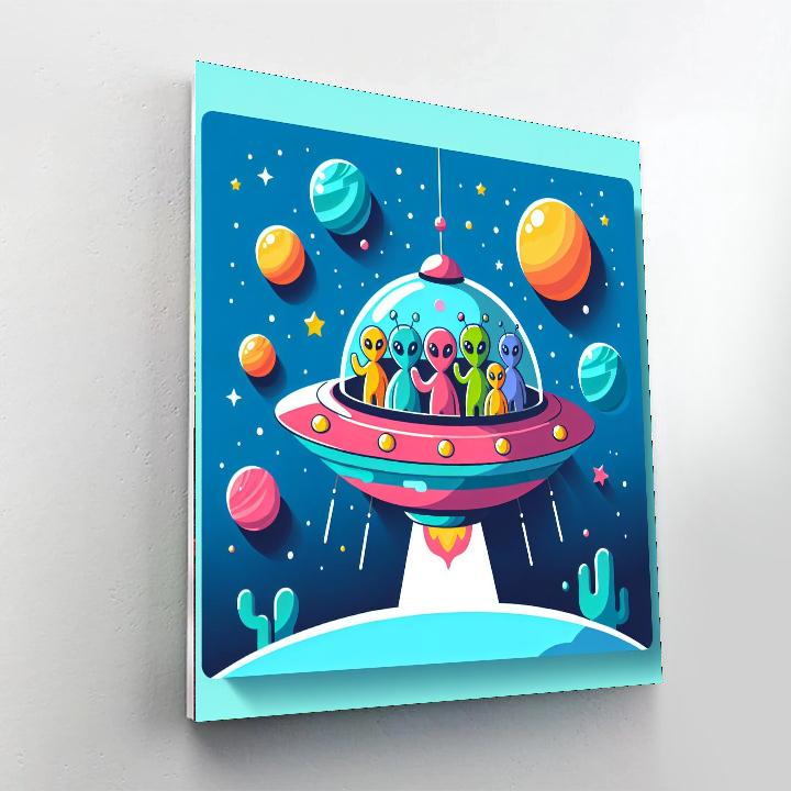 Alien Space Encounter Painting Number Kit