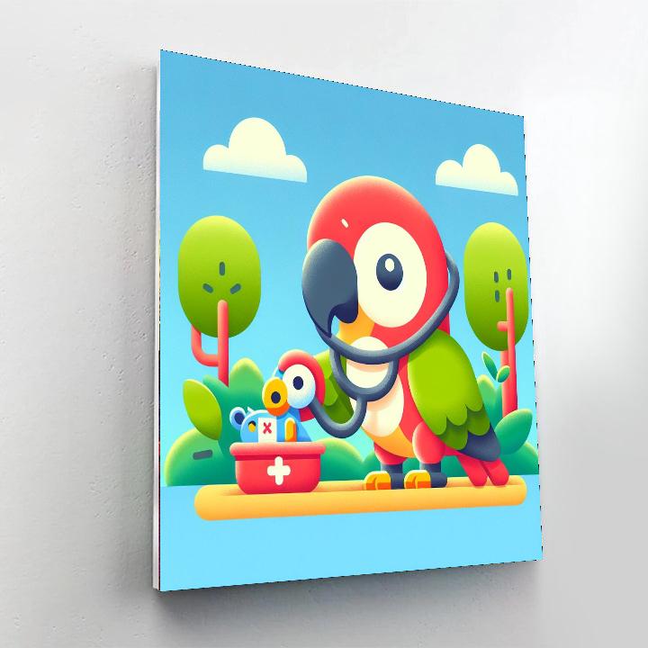 Jungle Doctor Parrot Number Painting