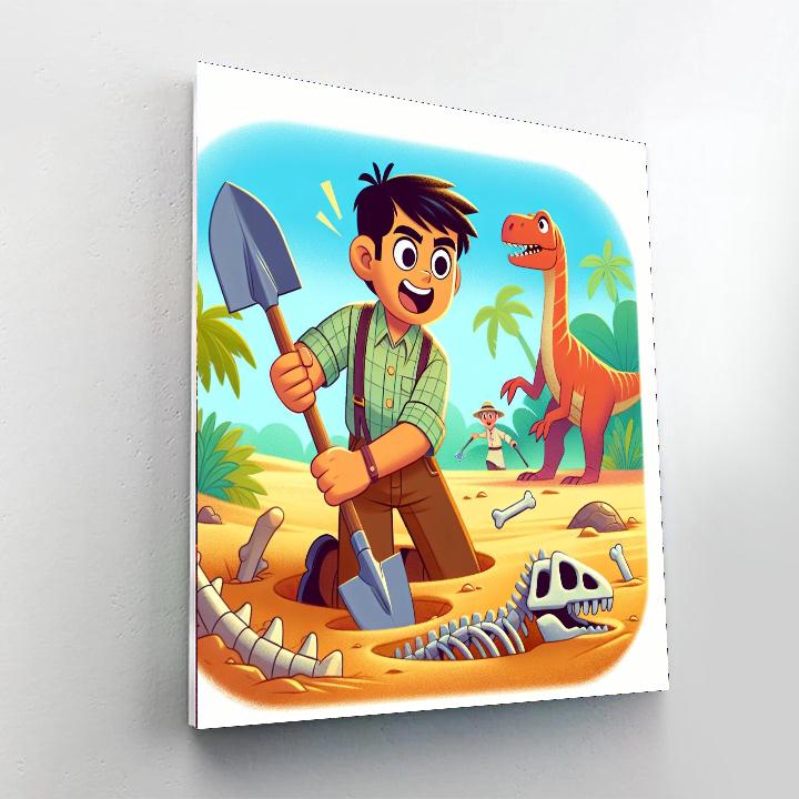 Daring Dinosaur Dig Number Painting