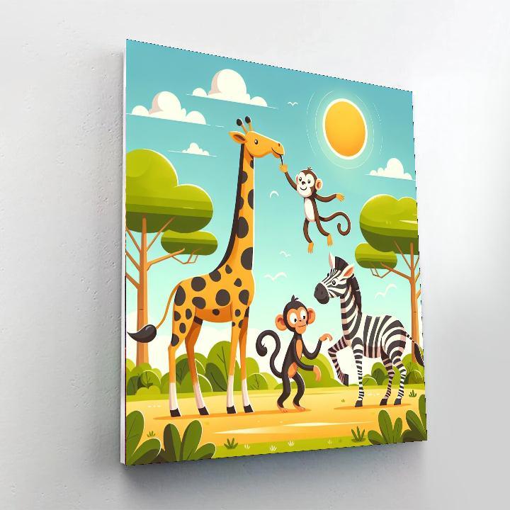 Colorful Zoo Adventure Numbered Painting Kits