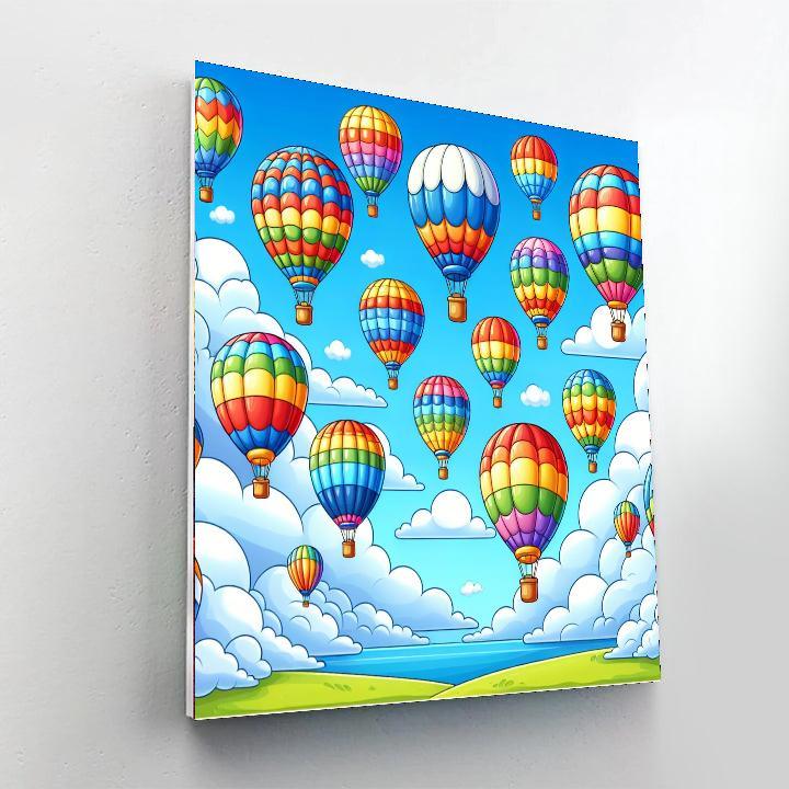 Joyful Hot Air Balloon Festival Numbered Painting Kits