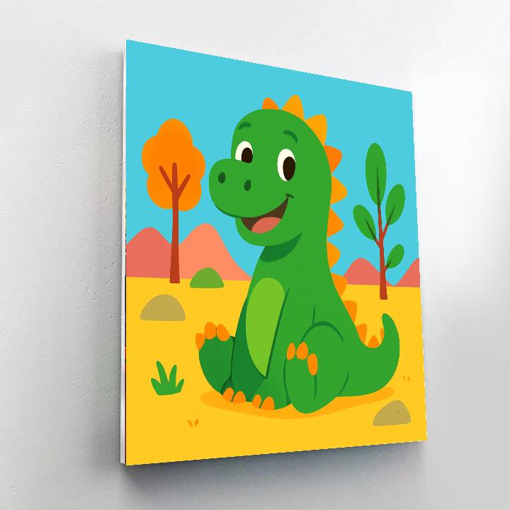 Giggling Dinosaur Paint By Numbers