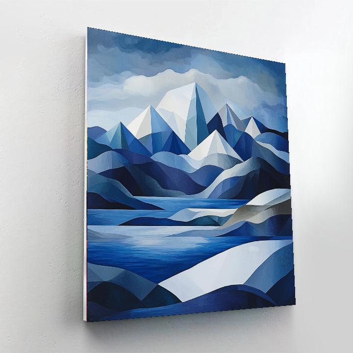 Malevich Inspired Geometric Mountain Range  Paint By Numbers